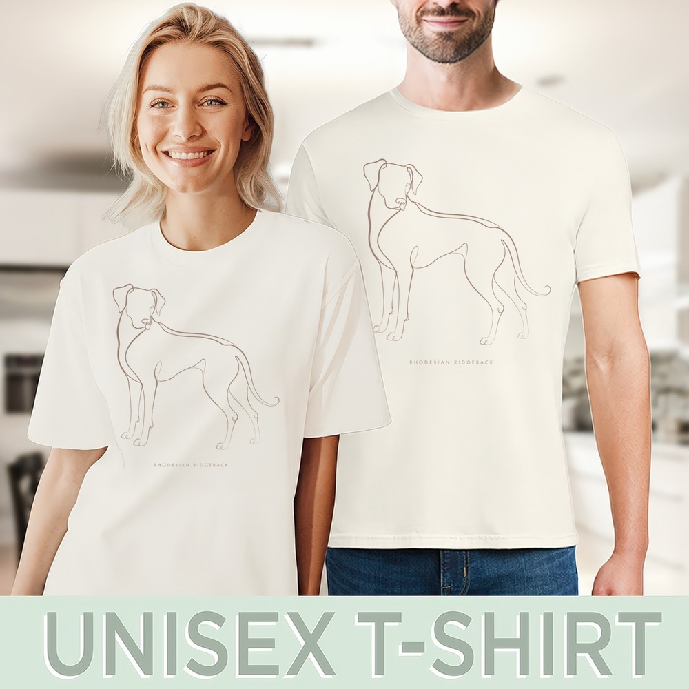 Rhodesian Ridgeback One Line Drawing Minimalist Tee - Picture 4 of 5